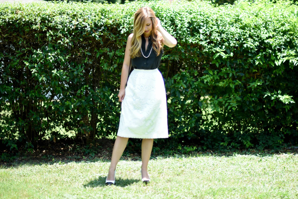 white lace skirt