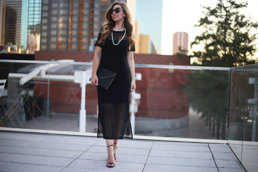Black Mesh Dress - A Pearl Kind of Girl 