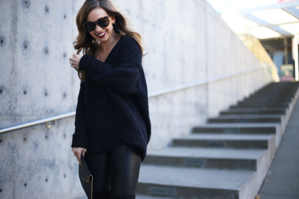 Oversized Black Sweater - A Pearl Kind of Girl 