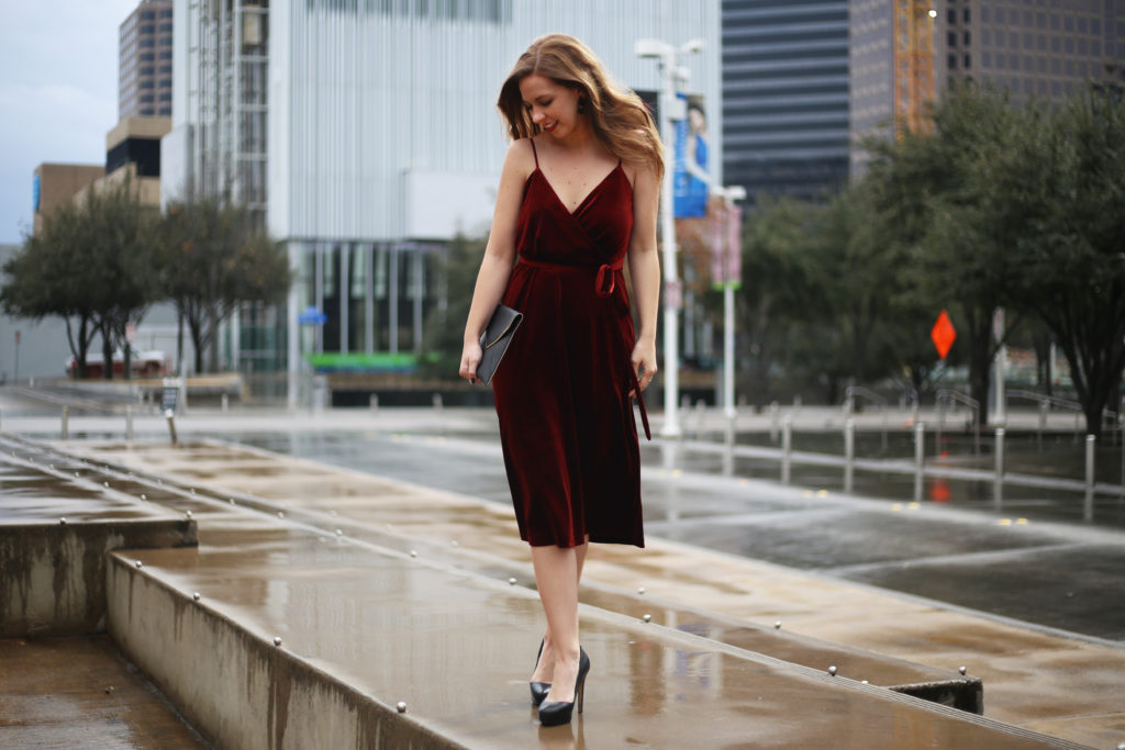 Red Velvet Dress - A Pearl Kind of Girl 