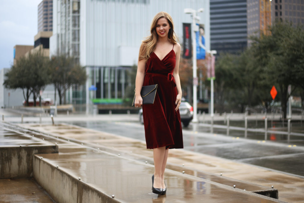 Red Velvet Dress - A Pearl Kind of Girl 