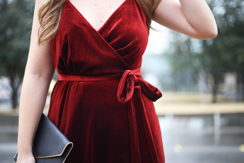Red Velvet Dress - A Pearl Kind of Girl 
