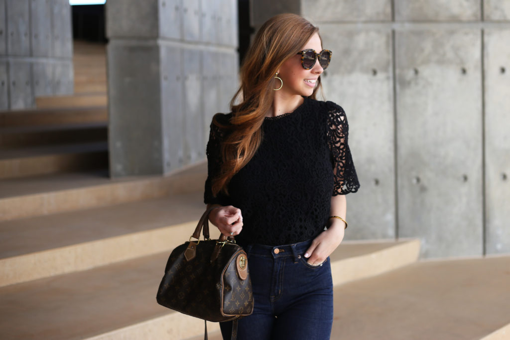 Black Lace Top - A Pearl Kind of Girl 