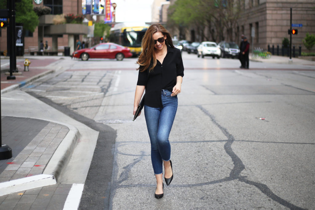 Black Silk Tee - A Pearl Kind of Girl 