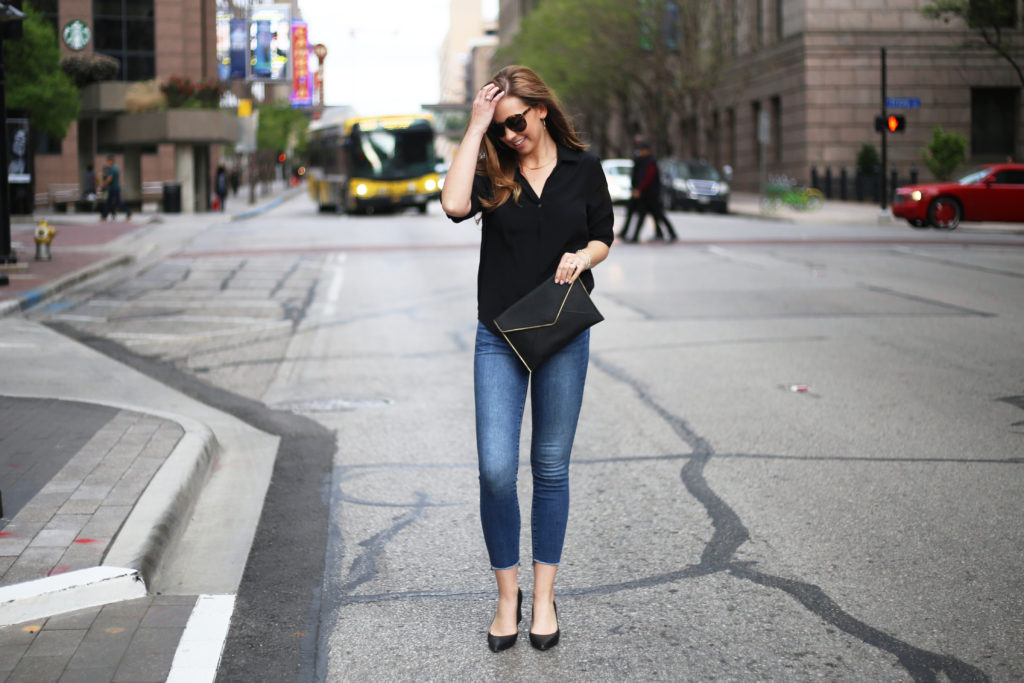 Black Silk Tee - A Pearl Kind of Girl 