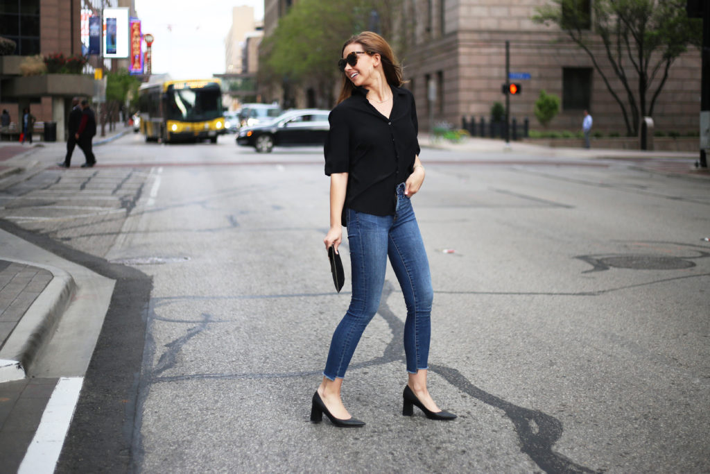 Black Silk Tee - A Pearl Kind of Girl 