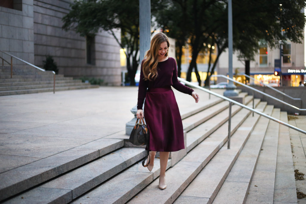 Burgundy Skirt - A Pearl Kind of Girl