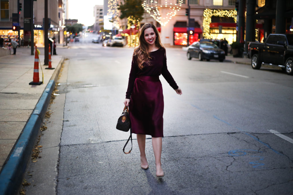 Burgundy Skirt - A Pearl Kind of Girl