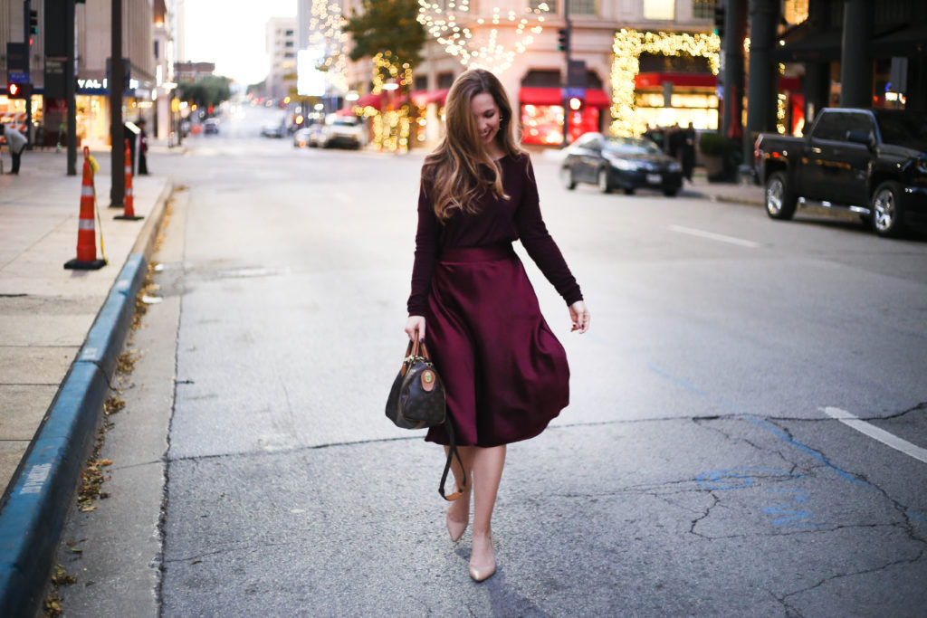Burgundy Skirt - A Pearl Kind of Girl