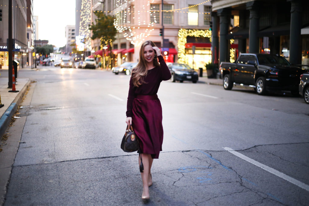 Burgundy Skirt - A Pearl Kind of Girl