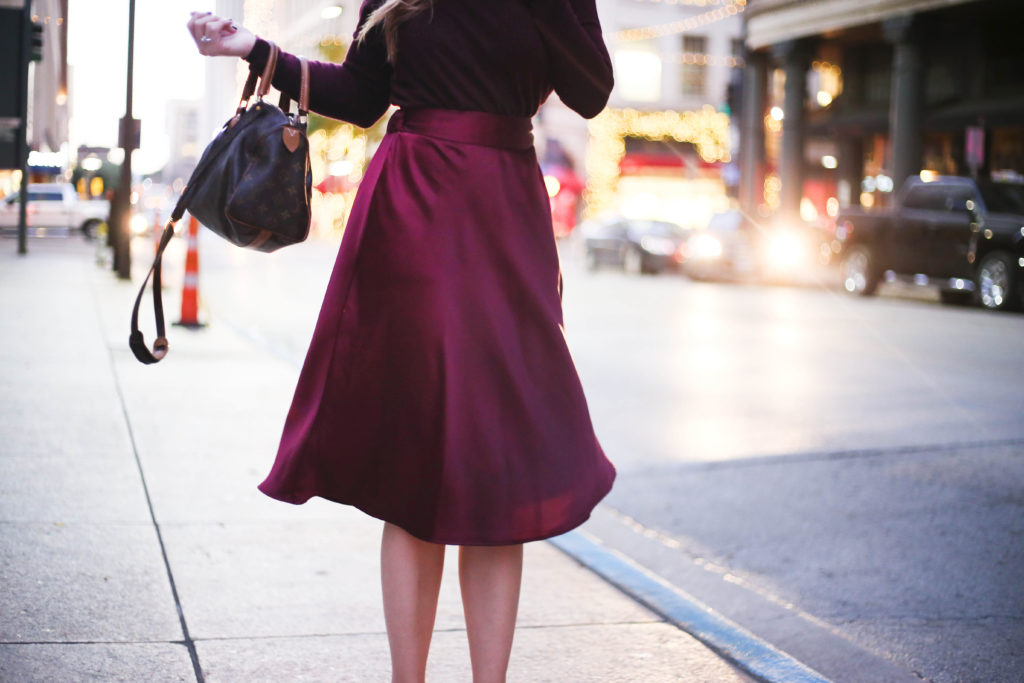 Burgundy Skirt - A Pearl Kind of Girl