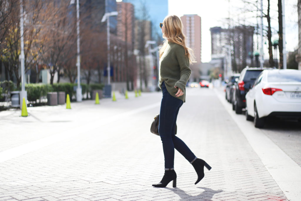Olive Button-Back Sweater - A Pearl Kind of Girl 