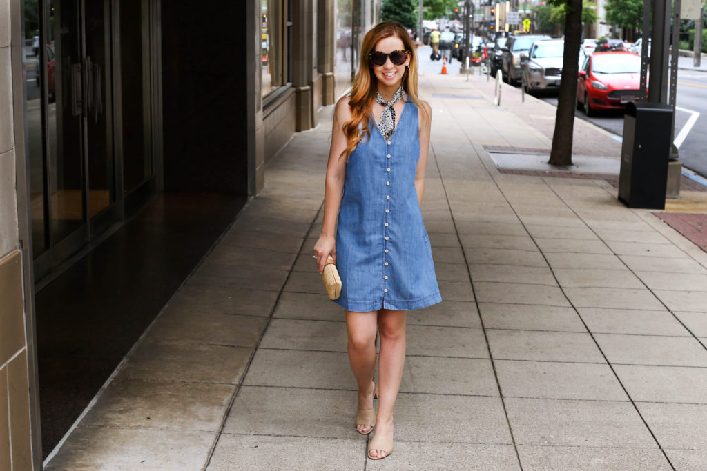 Denim Shift Dress - A Pearl Kind of Girl 