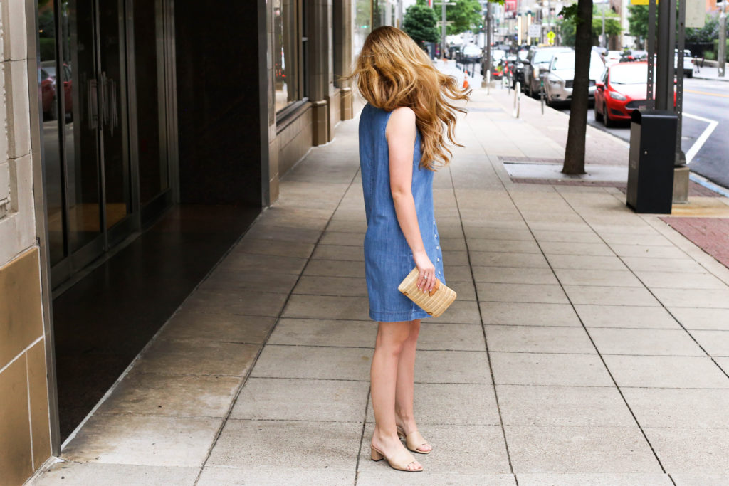Denim Shift Dress - A Pearl Kind of Girl 