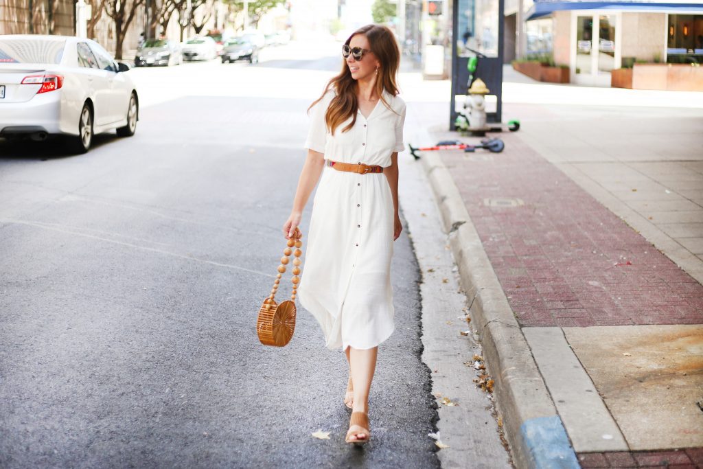 White Button Down Dress - A Pearl Kind of Girl 