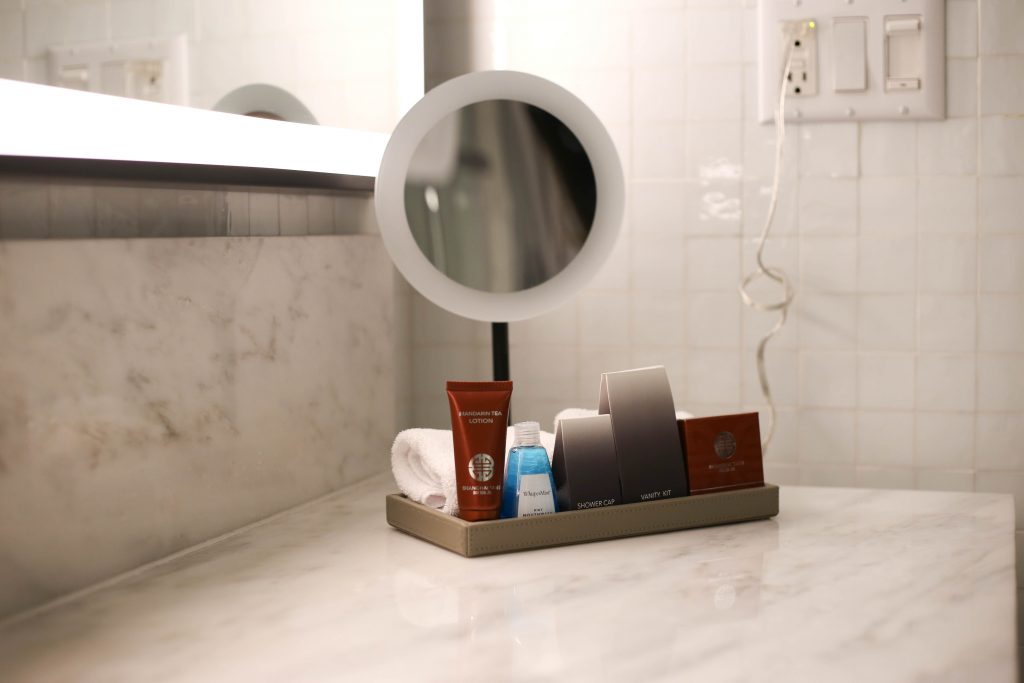 amenities provided in bathroom 