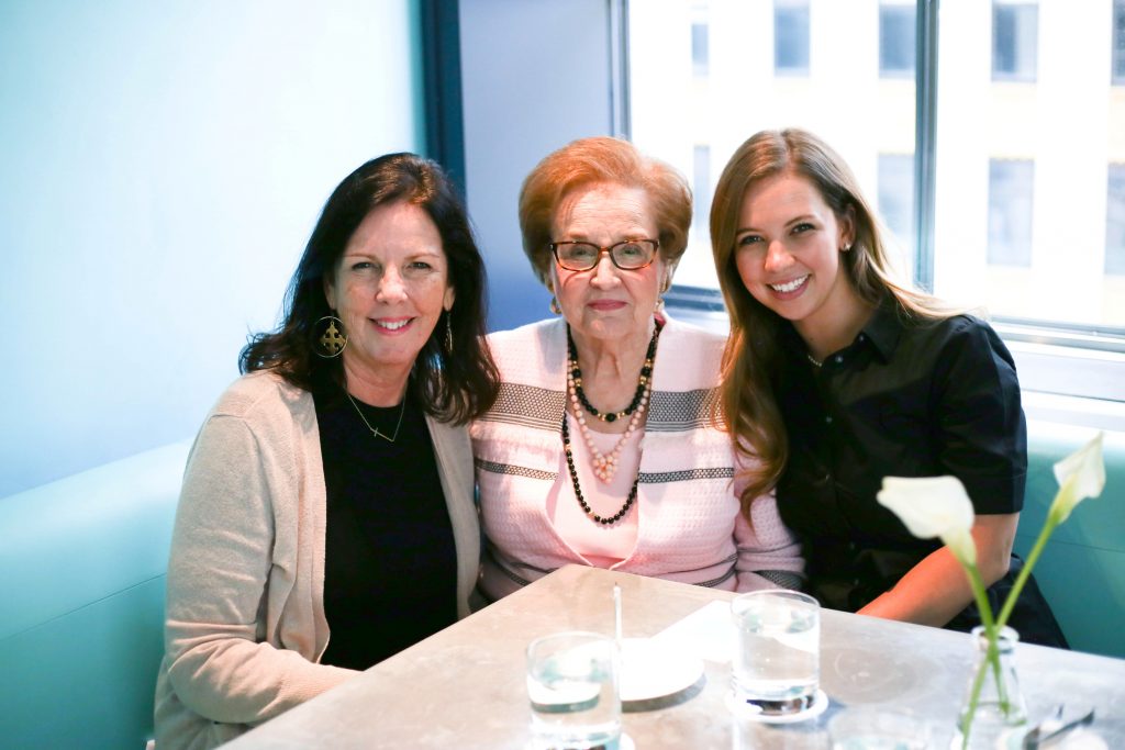 Denise, Monna and Taylor eating at Tiffany & Co. 