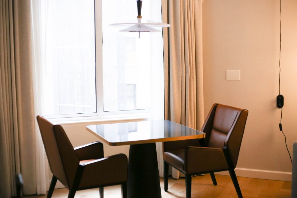 Dining table in living space