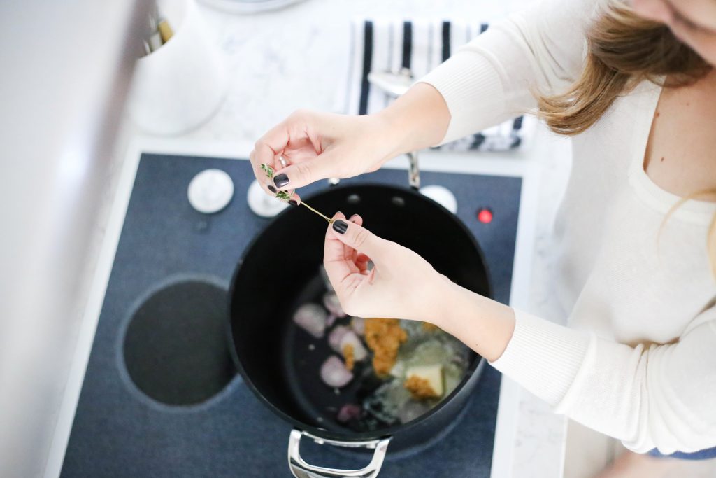 Add thyme to pot