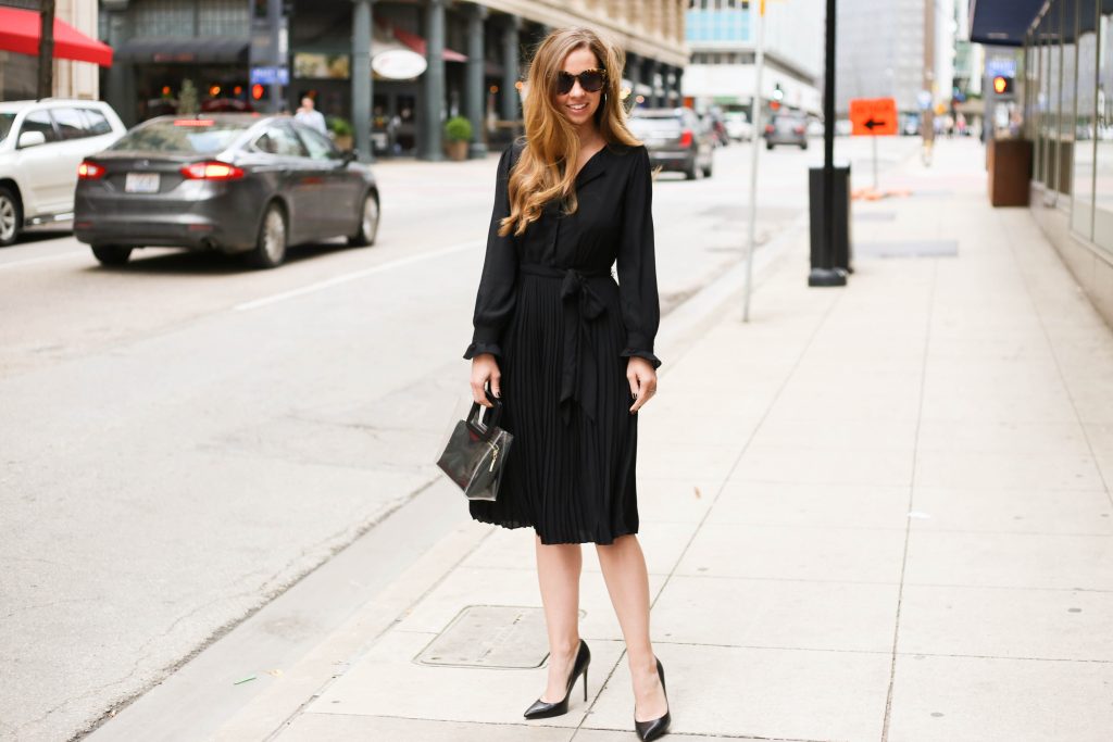 Feminine Black Dress - A Pearl Kind of Girl