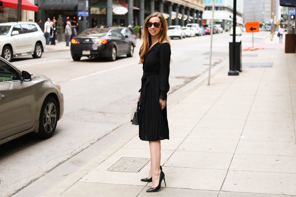 Feminine Black Dress - A Pearl Kind of Girl
