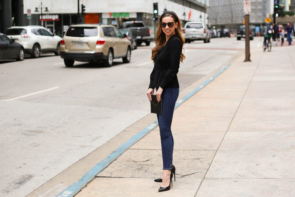 Black Wrap Top - A Pearl Kind of Girl 