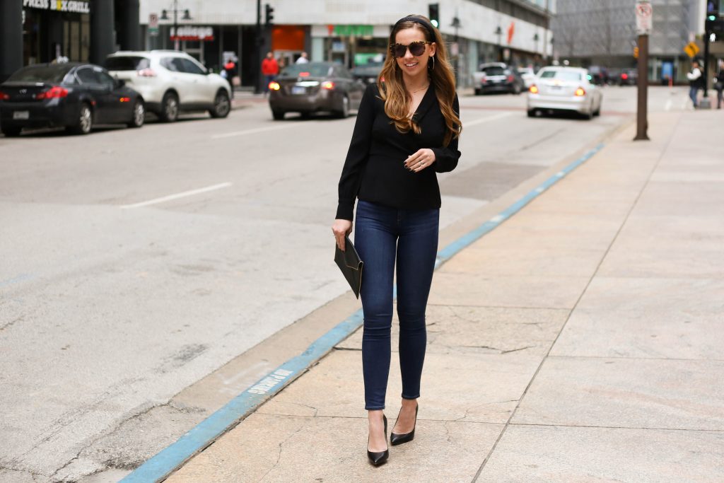 Black Wrap Top - A Pearl Kind of Girl 