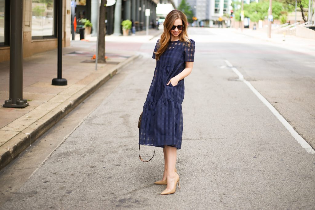 Navy Gingham Dress - A Pearl Kind of Girl 