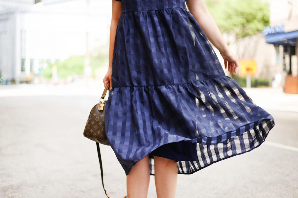 Navy Gingham Dress - A Pearl Kind of Girl 