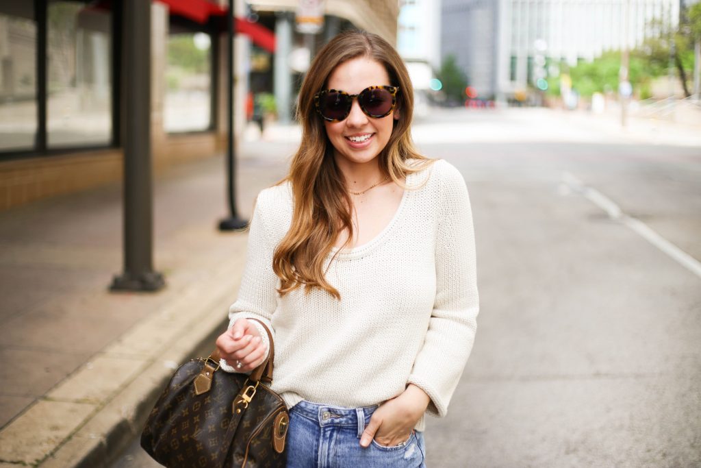 White Spring Sweater - A Pearl Kind of Girl 